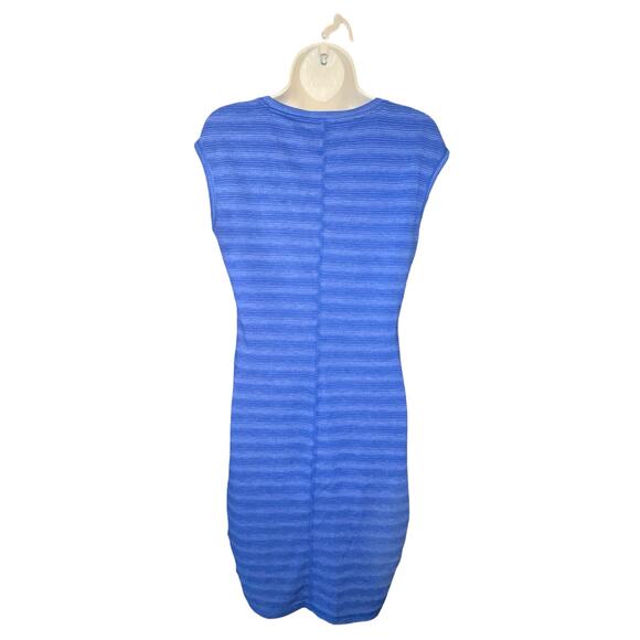 T by talbots blue striped bathing suit coverup dress UPF50 rushed sides petite S - Picture 4 of 7